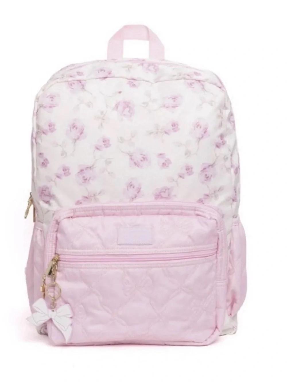 LoveShackFancy Pink Floral Quilted Backpack